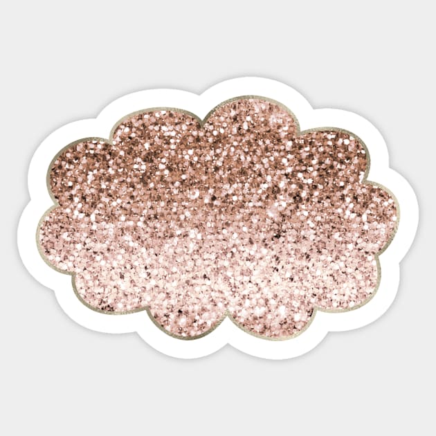 Cloud - rose gold glitter Sticker by RoseAesthetic